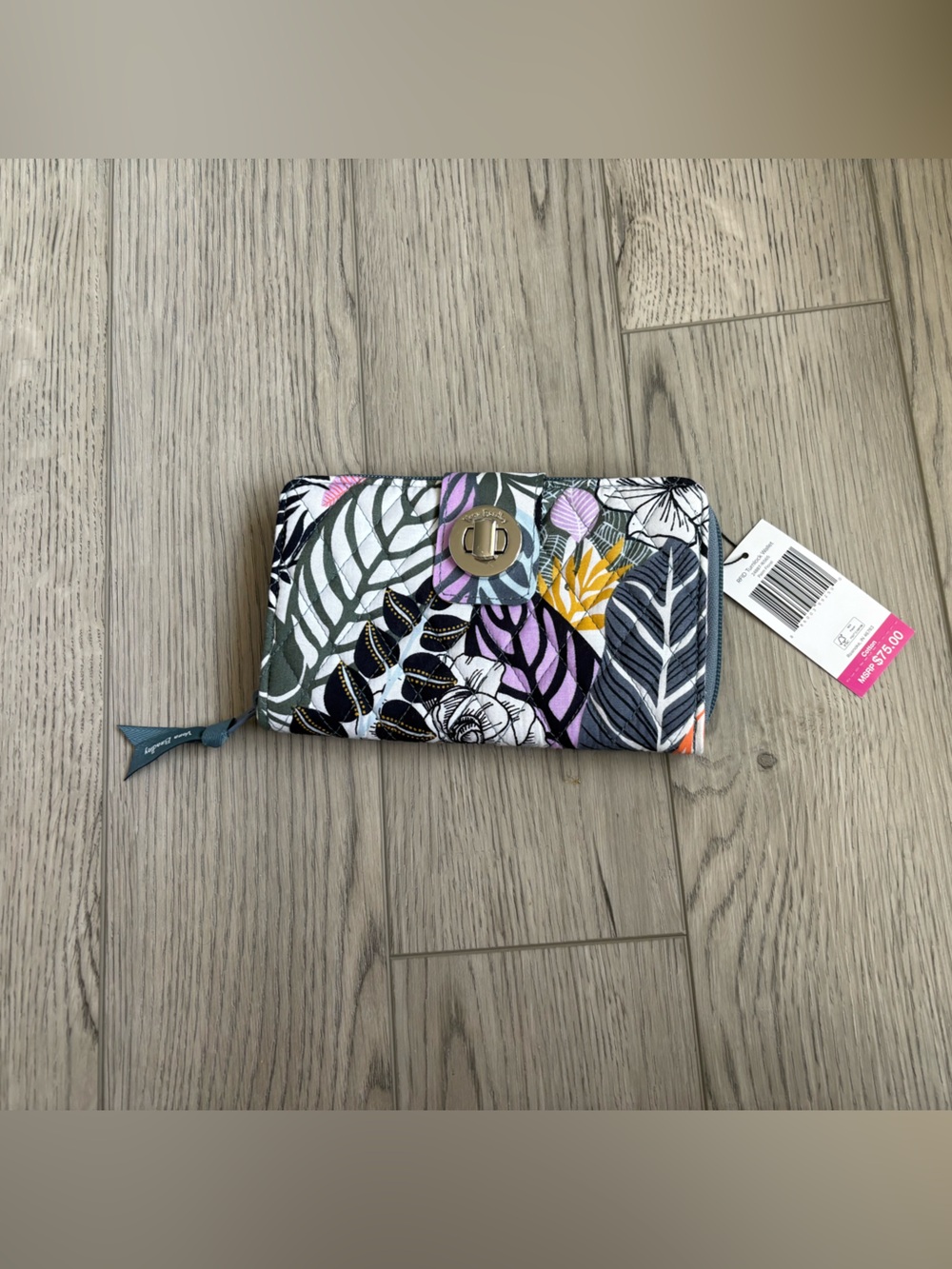 Vera Bradley Lavender Quilted Wallet with Floral Snap